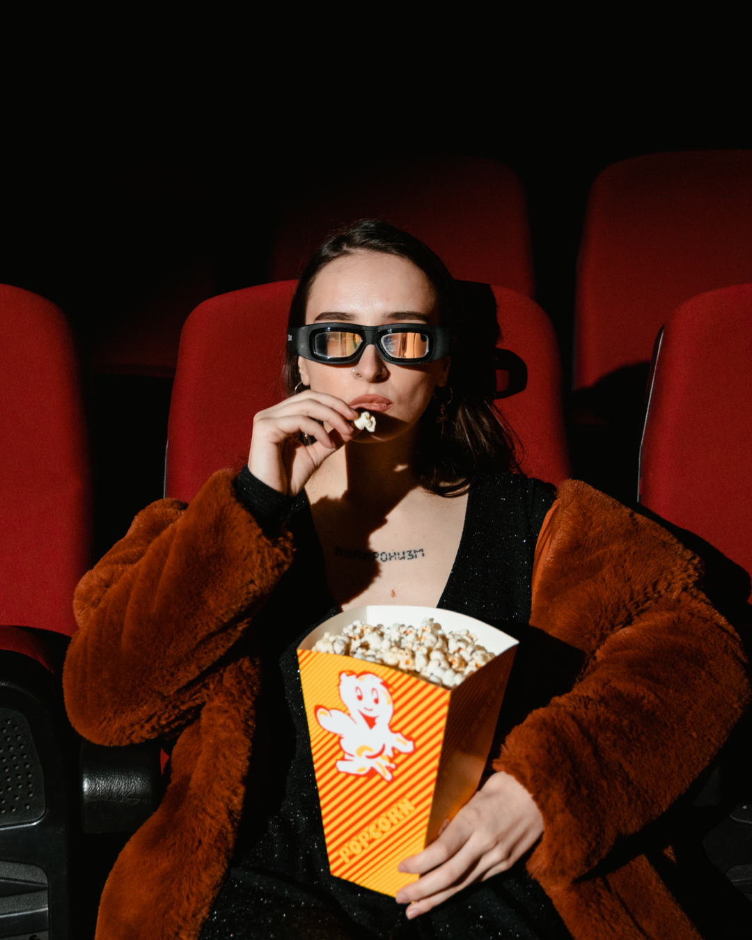 Red and White Bold Retro Movie Night Instagram Post